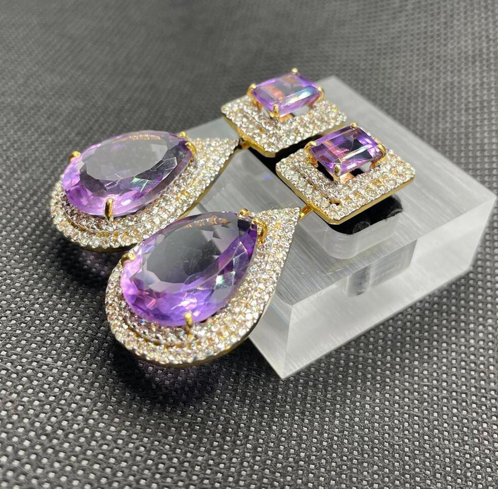 Beautiful 34.5ct Natural Amethyst with 4.70ct Natural Diamonds and 18k Gold - Image 6 of 7