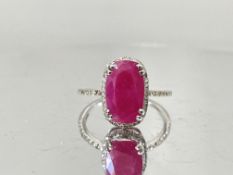 Natural Burma Ruby4.12 Ct With Natural Diamonds & 18kGold