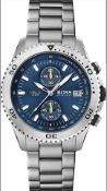 Hugo Boss 1513775 Men's Vela Silver Stainless Steel Bracelet Quartz Chronograph Watch
