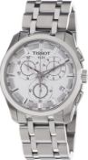 Tissot Men's Couturier 41Mm Steel Bracelet & Case Quartz White Dial Chrono Watch T035.617.11.031.00