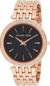 Michael Kors MK3402 Darci Black & Rose Gold Tone Stainless Steel Ladies Watch