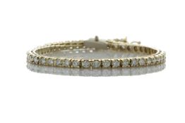 18ct Yellow Gold Tennis Diamond Bracelet 3.18 Carats