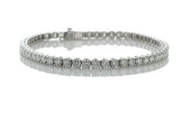 18ct White Gold Tennis Diamond Bracelet 4.83 Carats