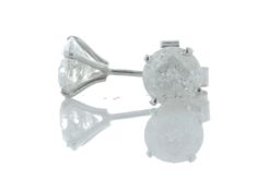 9ct White Gold Single Stone Wire Set Diamond Earring 2.05 Carats