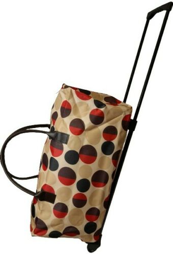 Polka Dot Patterned Lightweight Wheeled Holdall Trolley