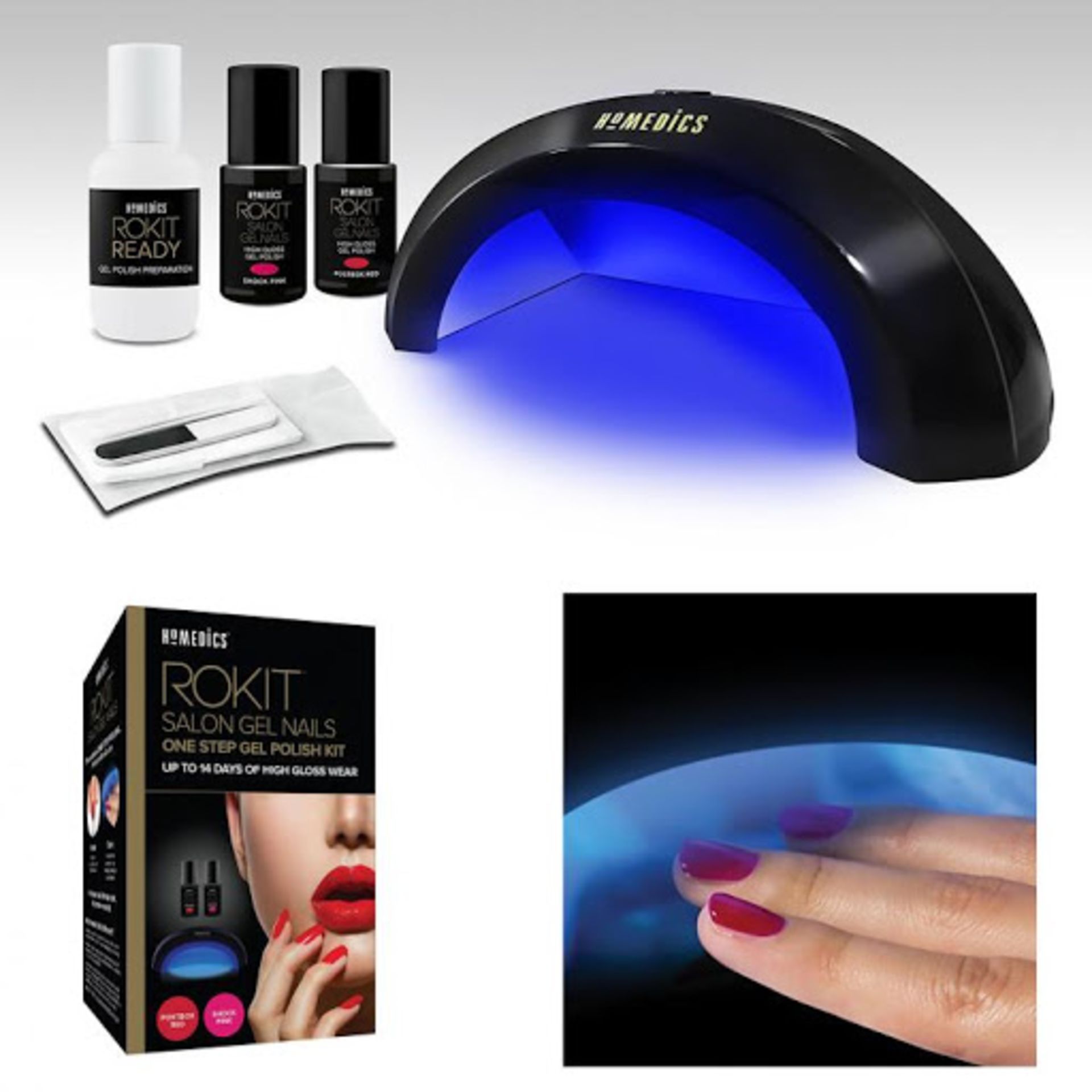 Homedics Rokit Salon Gel Nails Polish Kit New and Packaged