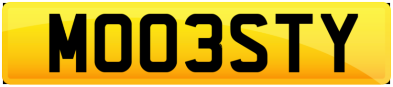 M003STY Cherished Number Plate