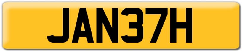 JAN 37H Janet Jan Jane Janes Janine Hanson Harris Cherished Private Number Plate