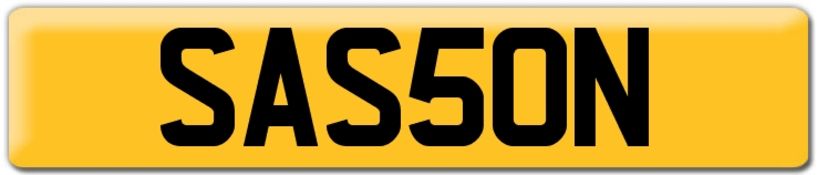 Sasson Beauty Hair Saloon Laser Jewish SAS SON Cherished Private Number Plate