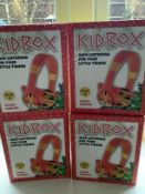 4 X Kidrox Headphones with Sound Limiter, Wired Jack Plug