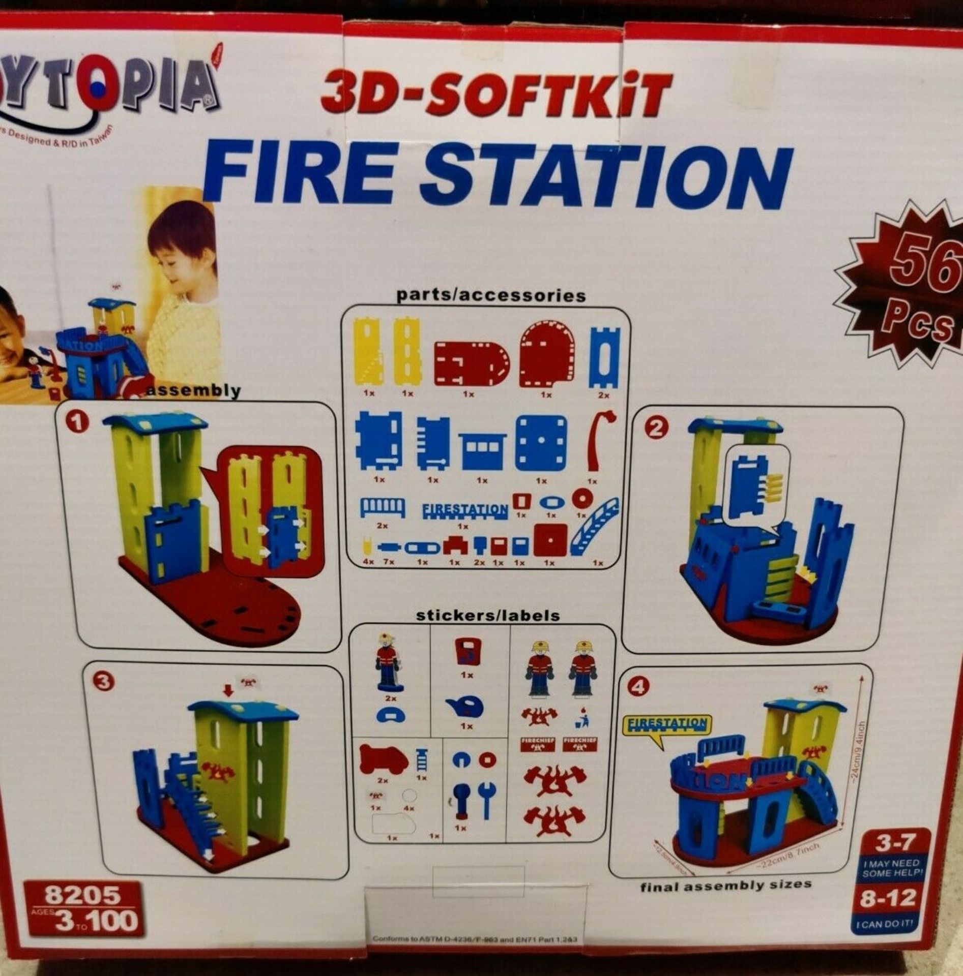 Toytopia 3D Softkit Fire Station - 56 Piece Play Set - Image 3 of 4