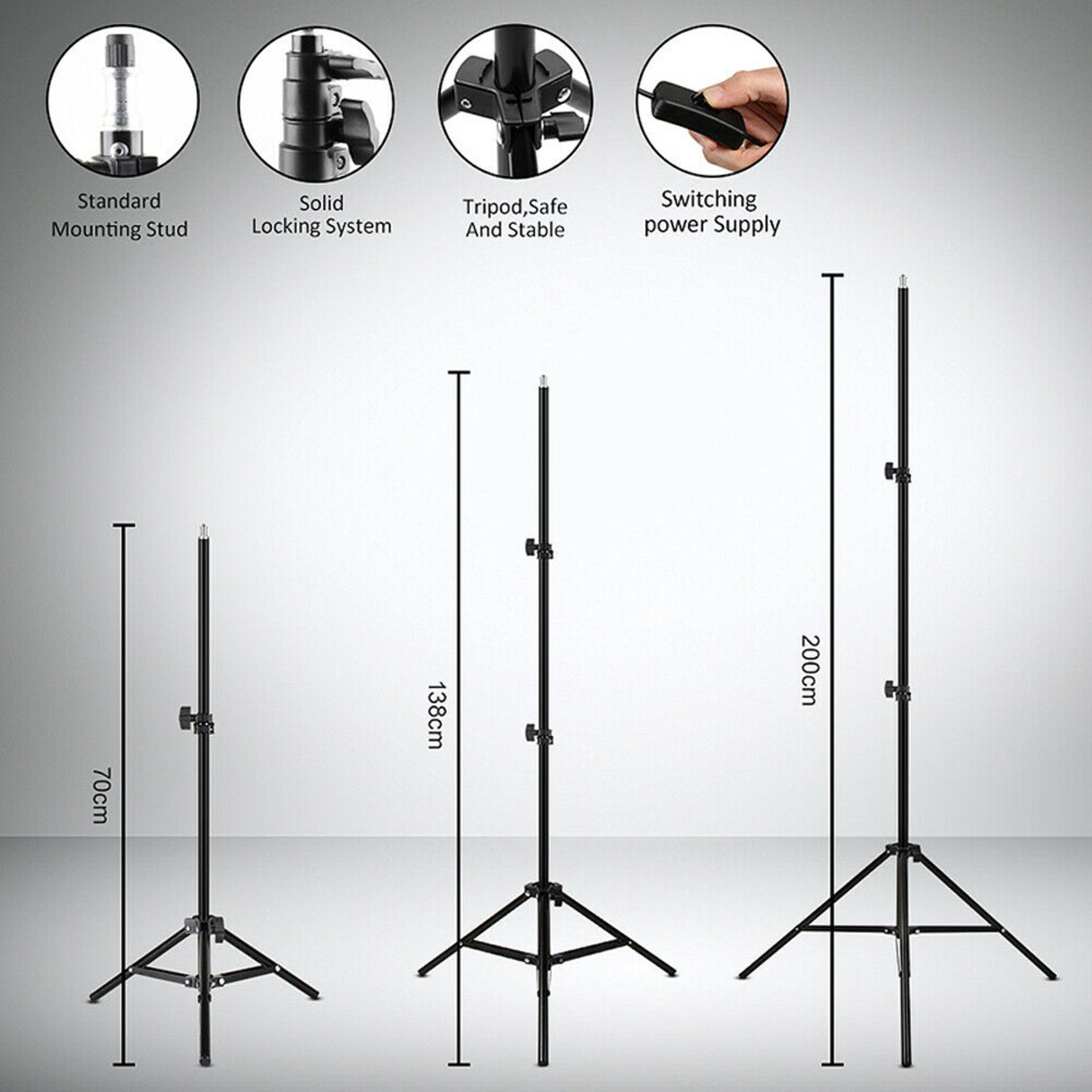 Pair of Photography Studio Continuous Lighting Softbox Light Kit with stand - Image 3 of 4