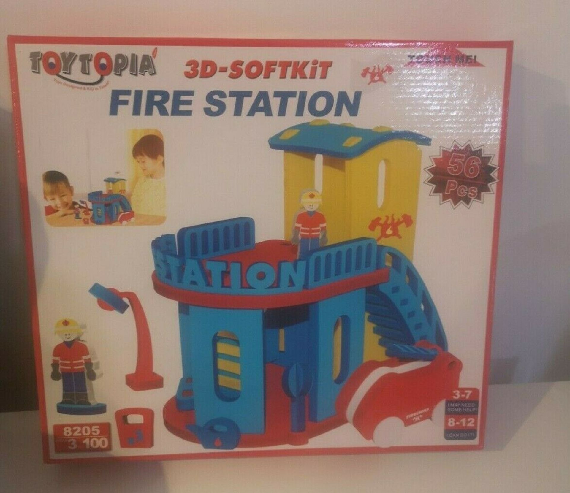 Toytopia 3D Softkit Fire Station - 56 Piece Play Set