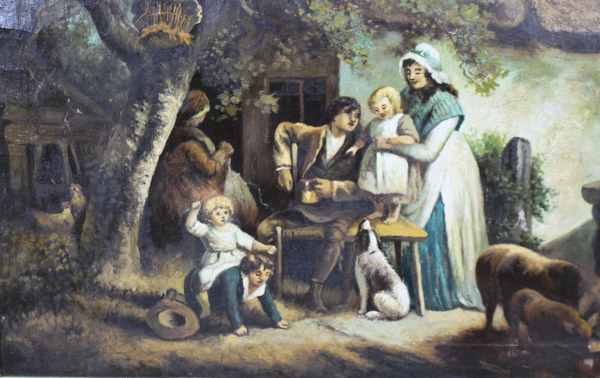 Early 19th c. Country Genre Scene Oil on Canvas - Image 6 of 10