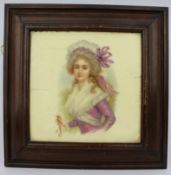 Victorian Framed Lady in Bonnet Tile