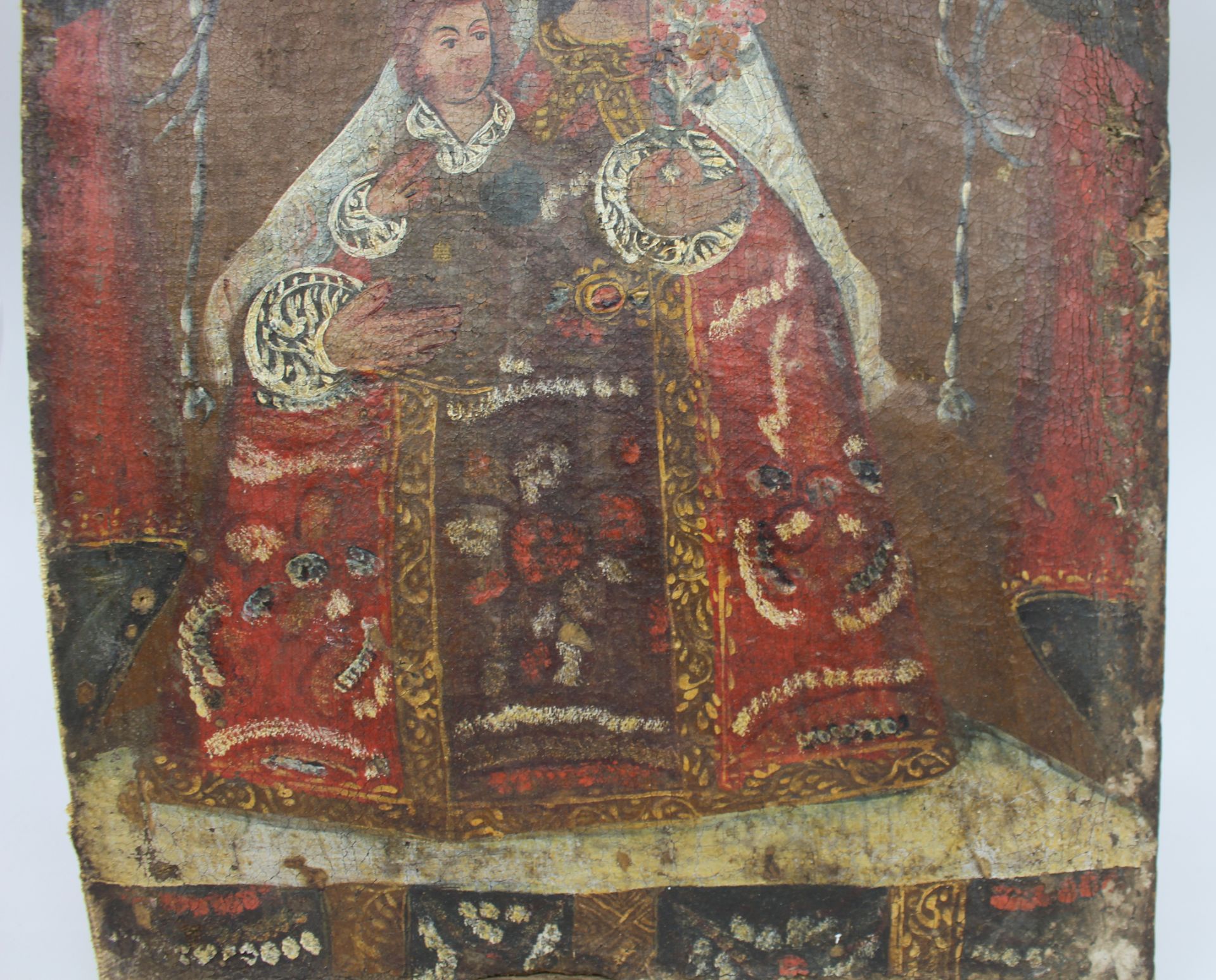 Antique Icon Painting on Canvas - Image 4 of 5