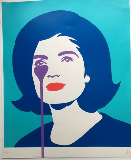 PURE EVIL (English 1968) Graffiti & Stencil ‘Jackie Kennedy in Tears’, screenprint, signed number...