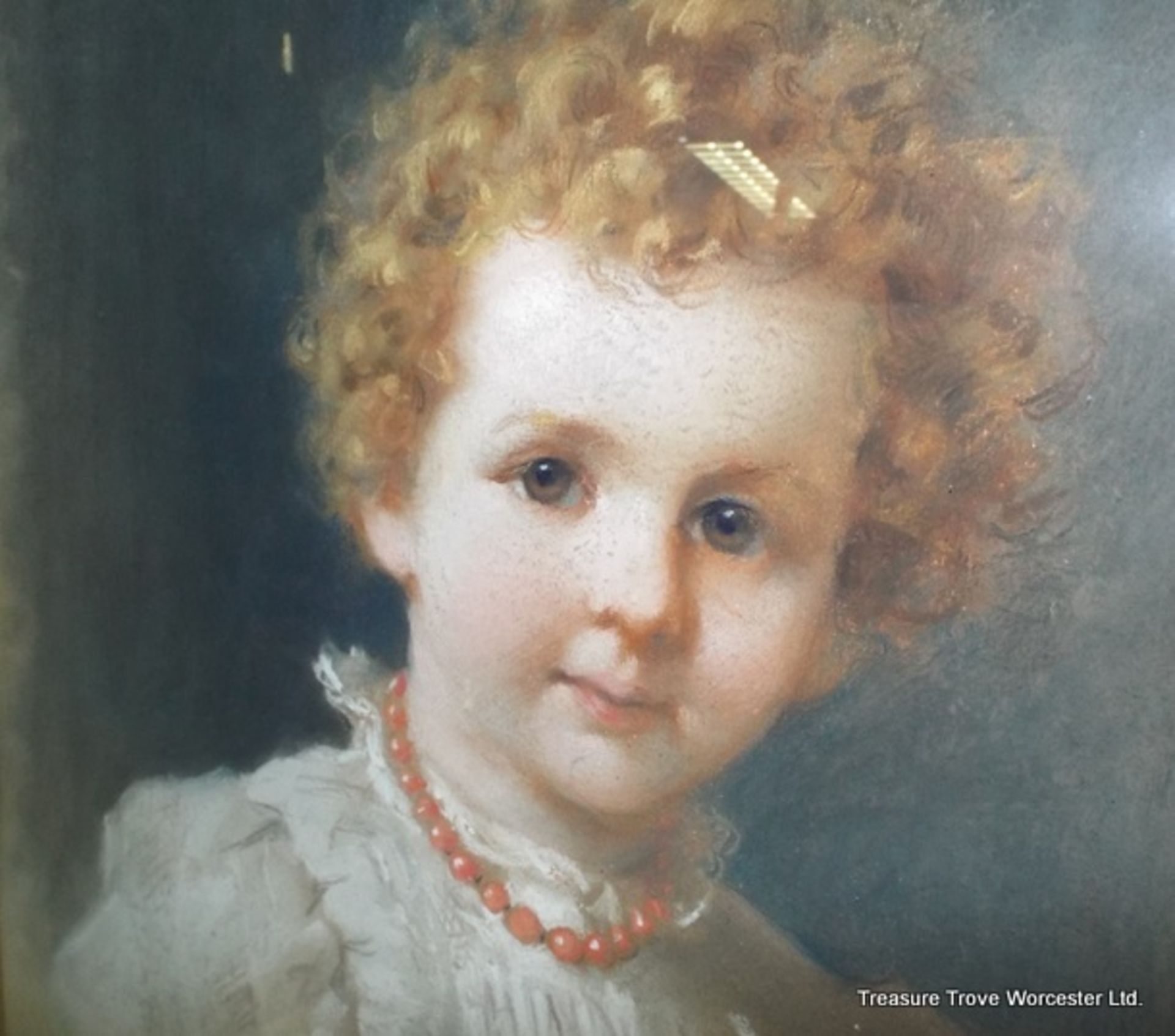 Leon Spinick Portrait of a Child Pastel 1897 - Image 6 of 11