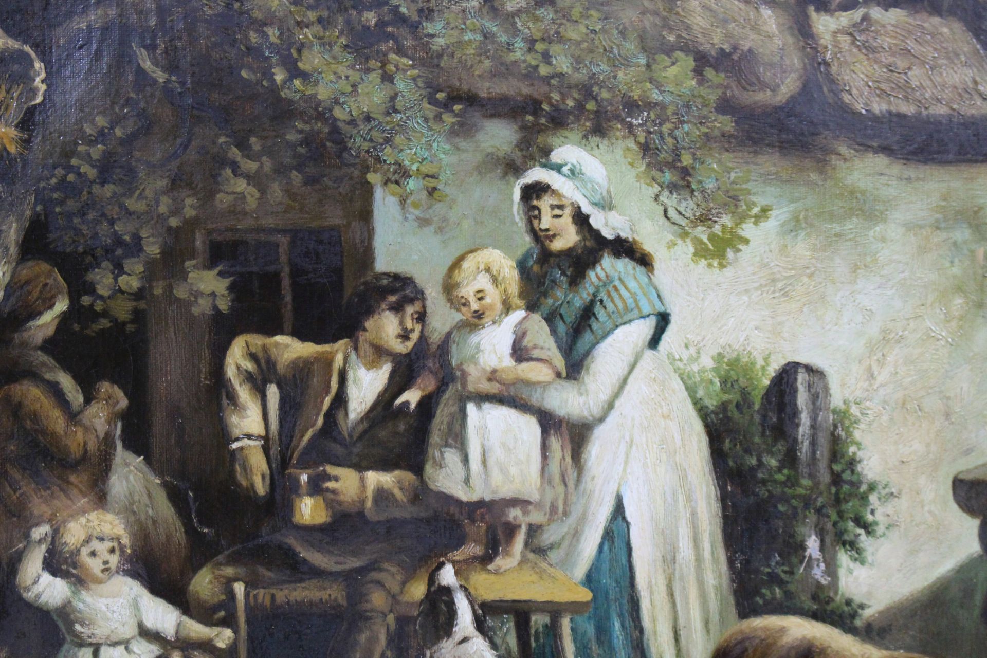 Early 19th c. Country Genre Scene Oil on Canvas - Image 3 of 10