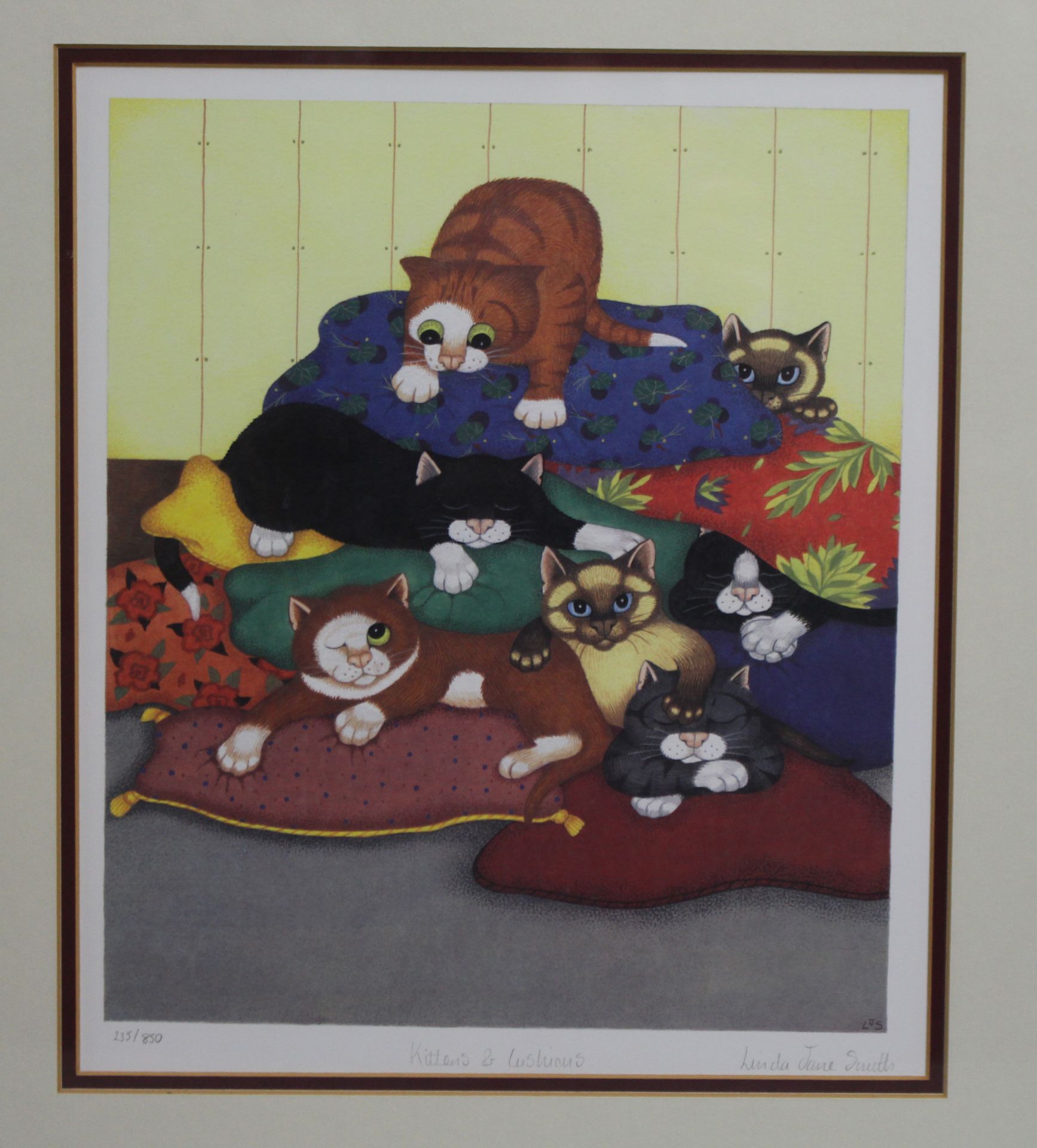 Kittens & Cushions"" Linda Jane Smith Limited Edition Print - Image 2 of 3