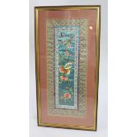 Fine Chinese Silkwork Panel in Gilt Frame