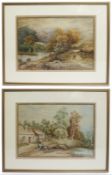Pair of 19th c. Watercolours by Th.Thibault 1891