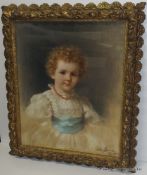 Leon Spinick Portrait of a Child Pastel 1897