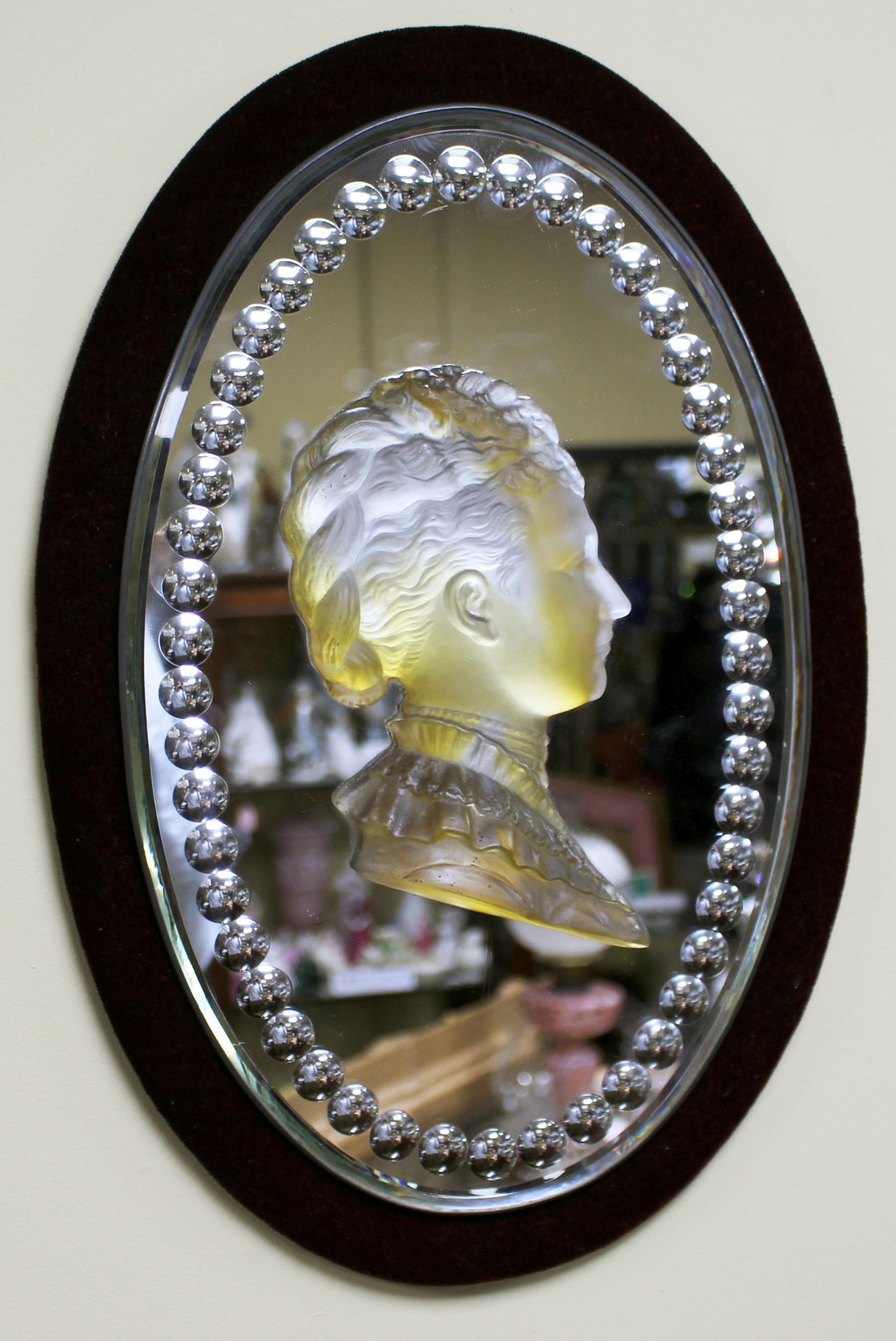 Pair of Mid 19th c. Victoria & Albert Carved Crystal Mirrored Plaques - Image 2 of 13