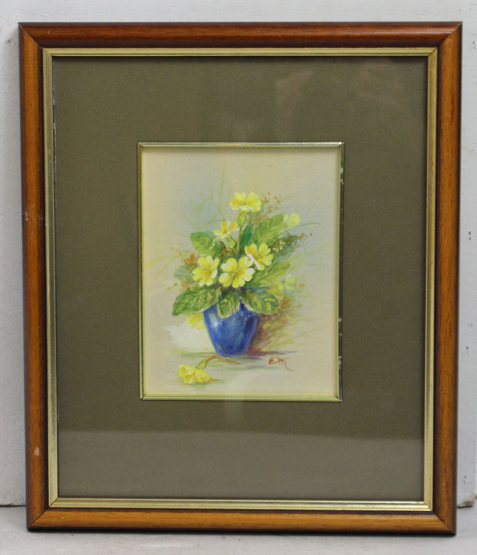 Pair of Water & Gouache Still Life Flowers Framed - Image 2 of 7