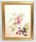 Floral Watercolour Mounted & Set in Gilt Frame