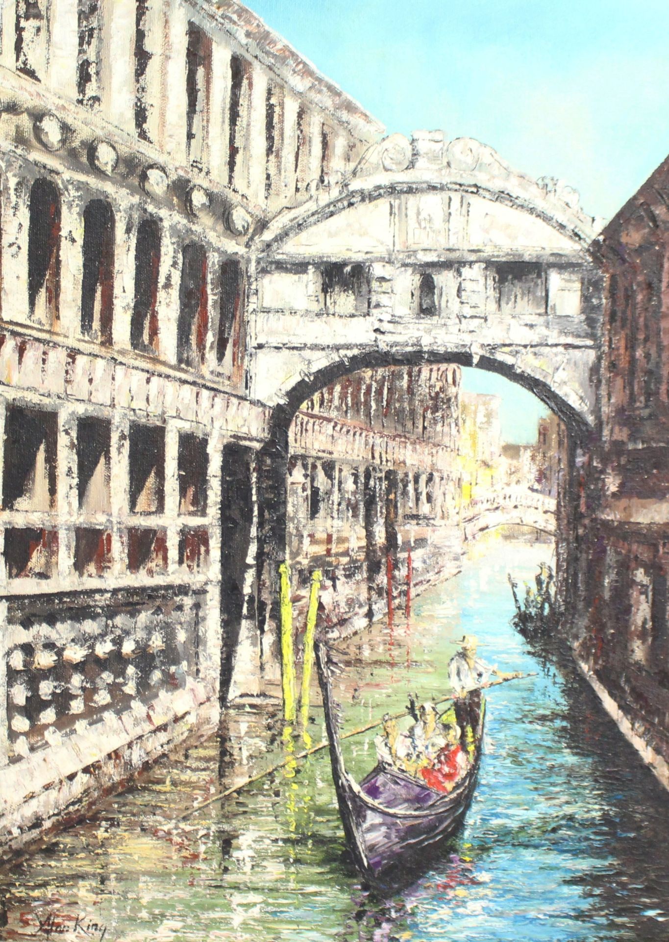 Bridge of Sighs Venice by Alan King Oil on Board - Image 2 of 7