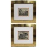 Pair of Antique Etchings Set in Gilt Frames