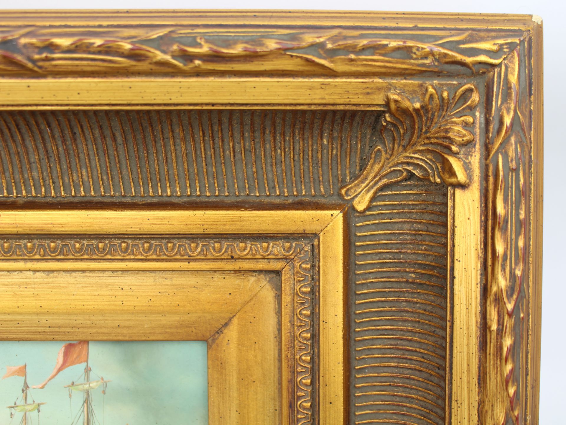 Maritime Painting Oil on Board Set in Heavy Gilt Frame - Image 4 of 5