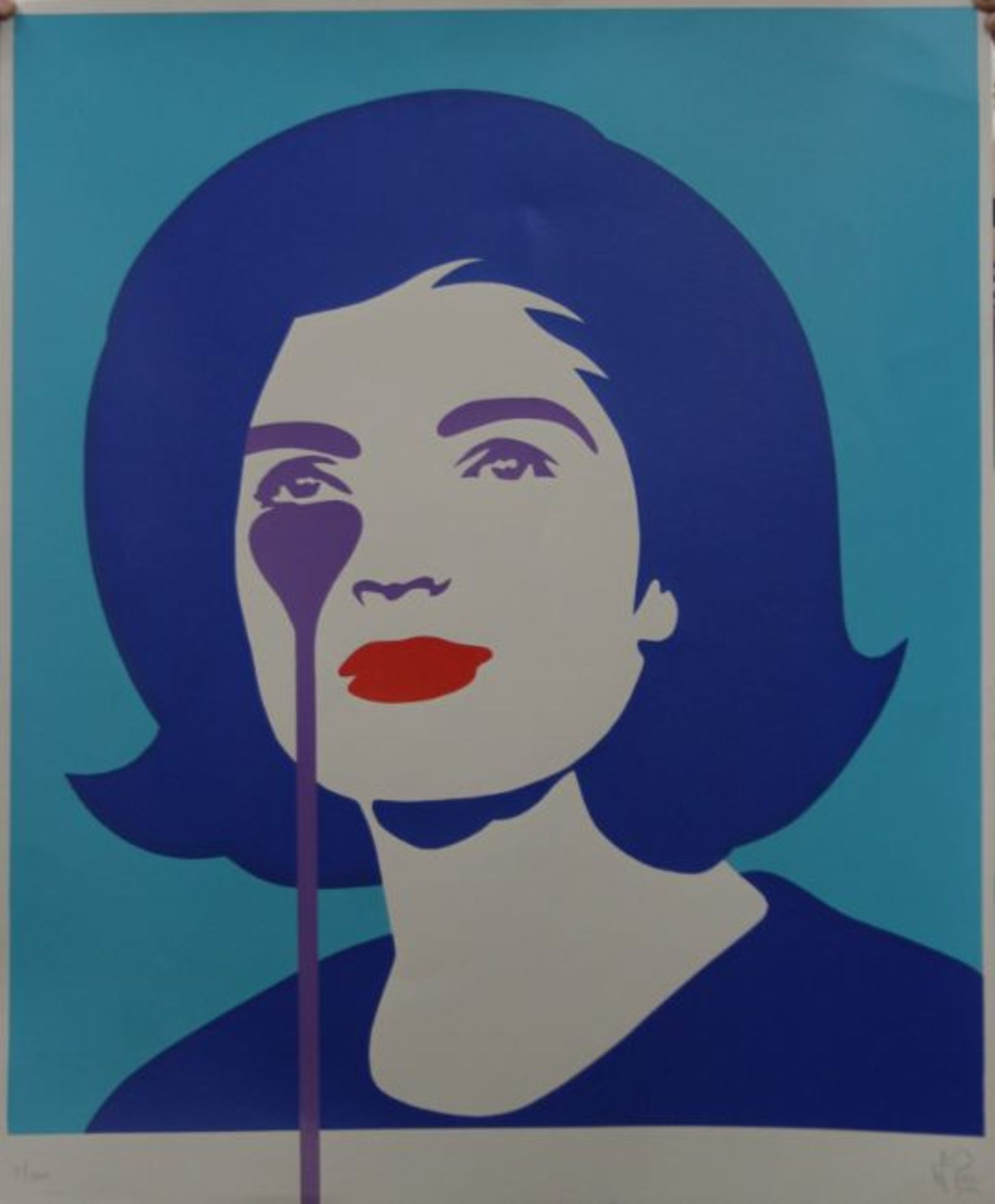 PURE EVIL (English 1968) Graffiti & Stencil ‘Jackie Kennedy in Tears’, screenprint, signed number... - Image 4 of 8