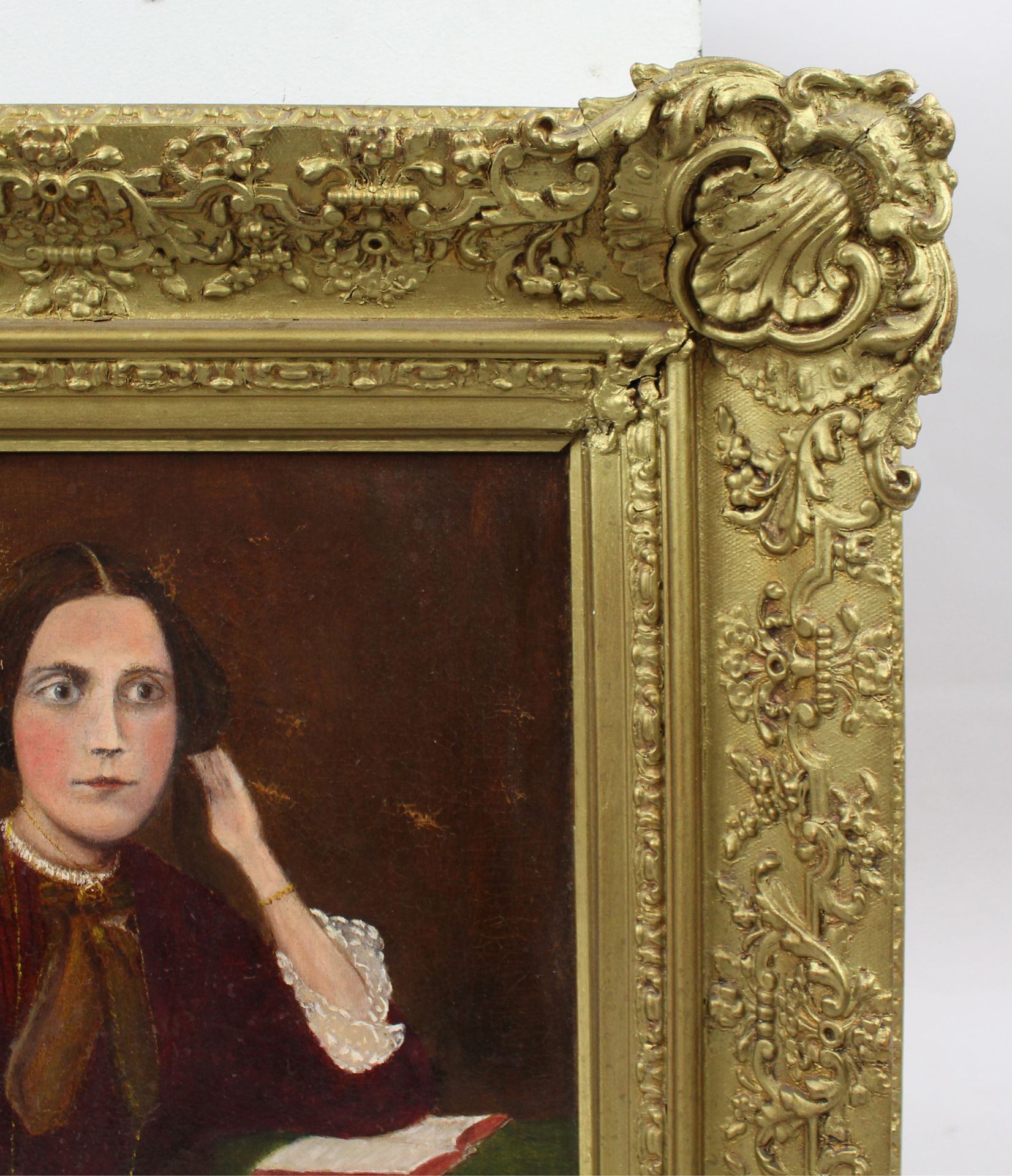 Victorian Portrait Set in Heavy Gilt Frame - Image 3 of 4