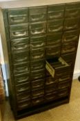 Antique RAF Aircraft Workshop Steel Engineers Bank of Drawers 1920s