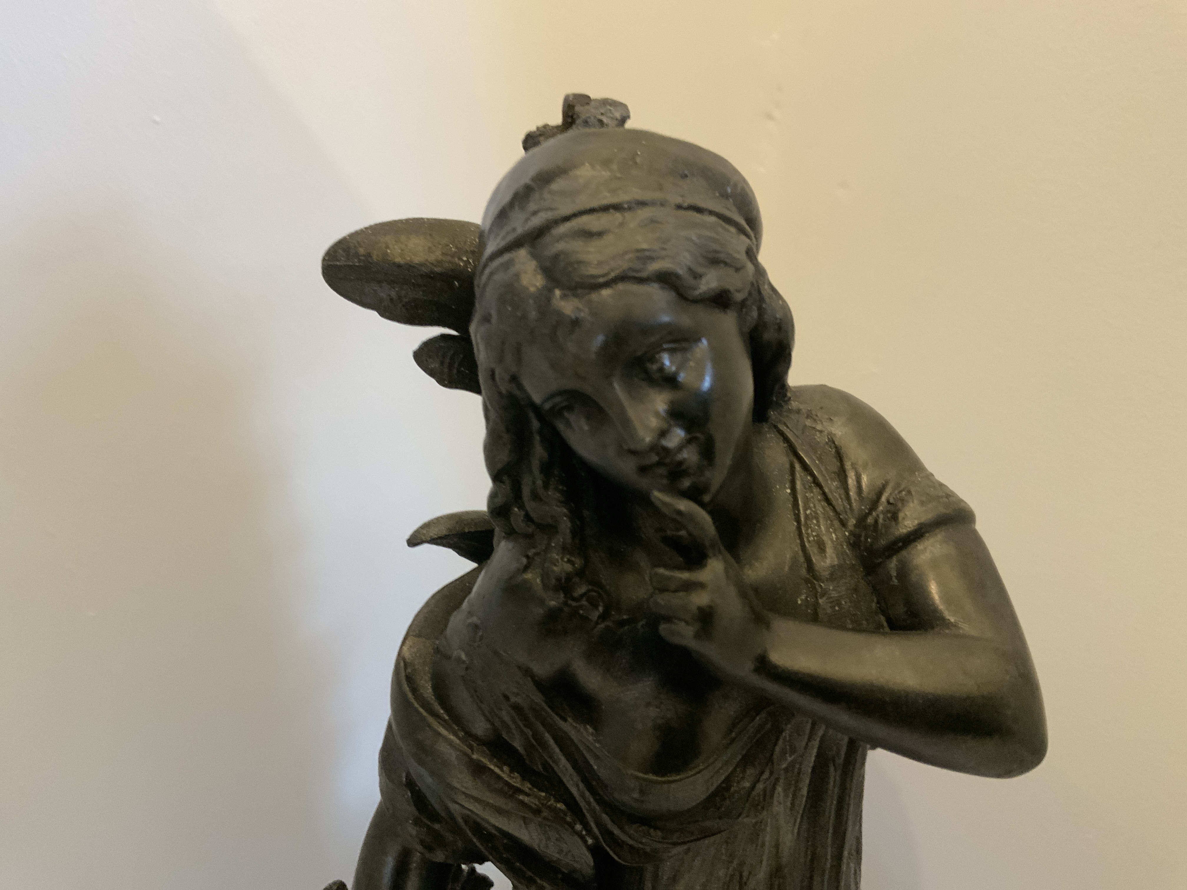 French Antique Sculpture of a Bronzed Patinated Spelter Called Lilique - Image 2 of 4