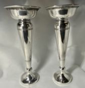 A Tall Pair 1920s Silver Plated Vases