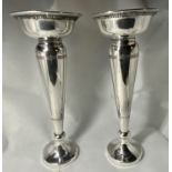 A Tall Pair 1920s Silver Plated Vases