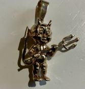 Heavy Hand Crafted Solid 9CT Gold London Devil Pendant