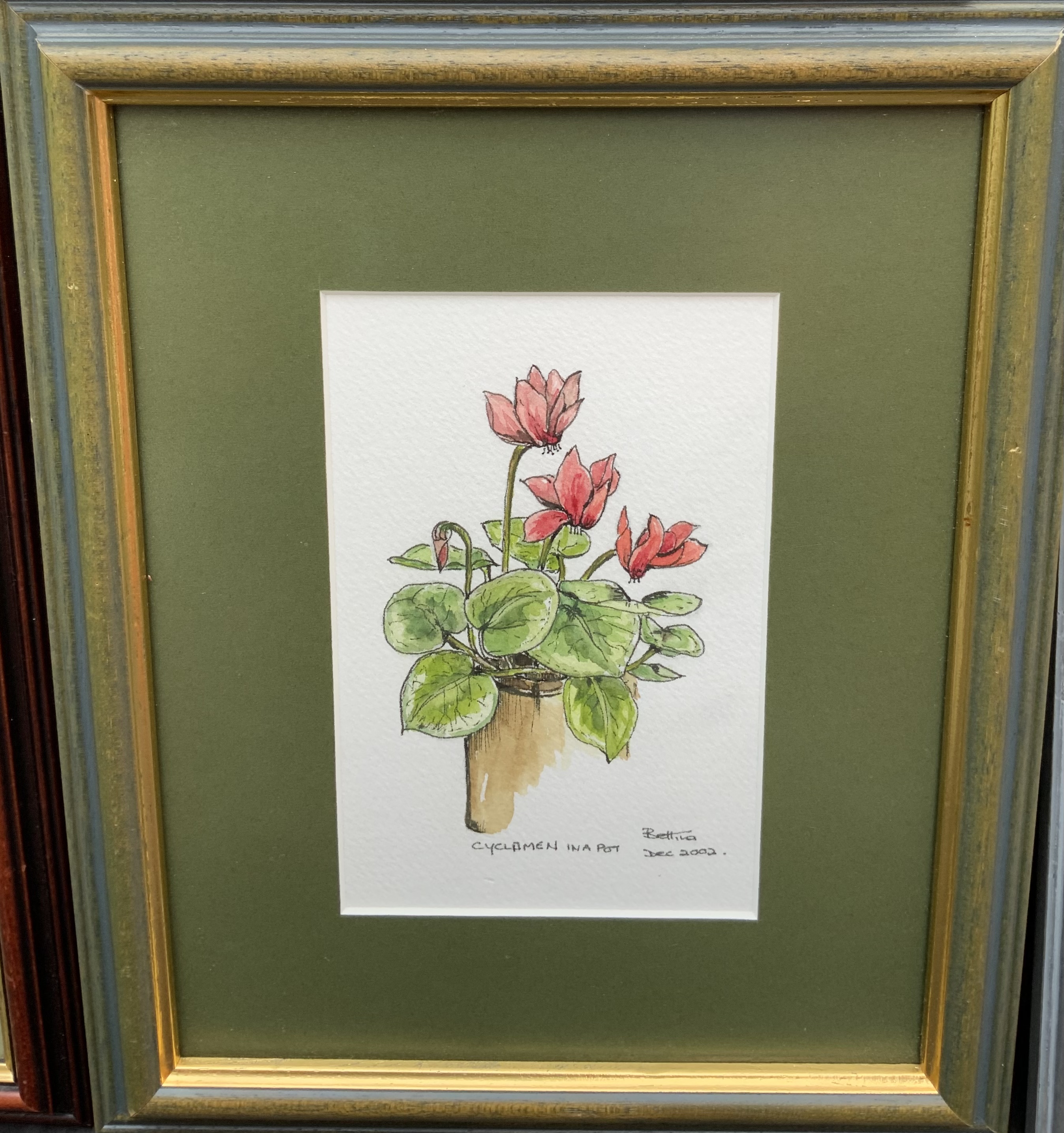 Four Paintings Still Life of Flowers Watercolour on Board English Signed 20th Century - Image 2 of 8