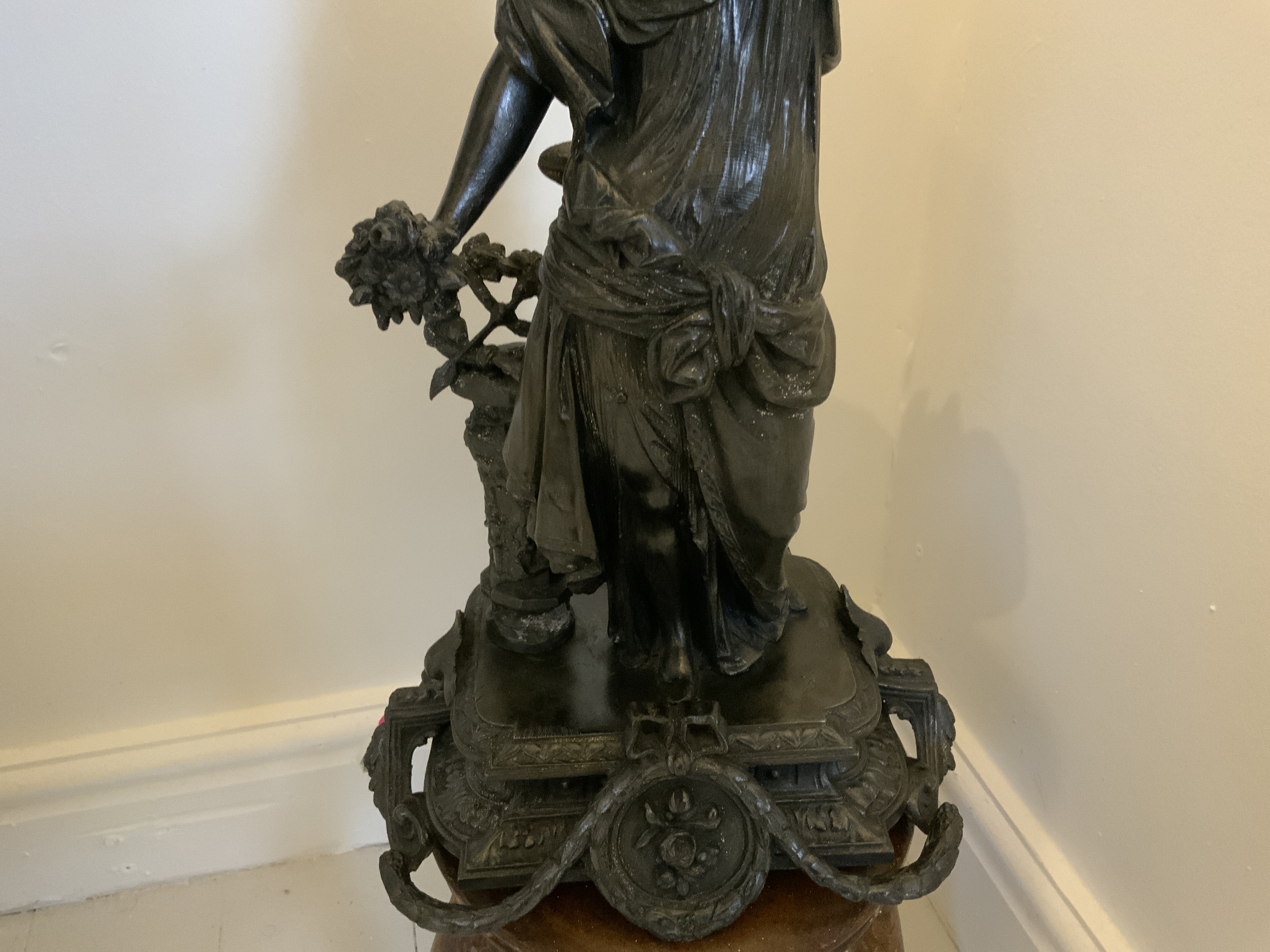 French Antique Sculpture of a Bronzed Patinated Spelter Called Lilique - Image 3 of 4