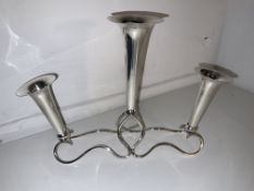 Antique Silver Plated Epergne Three Trumpet Centerpiece After Christopher Dresser