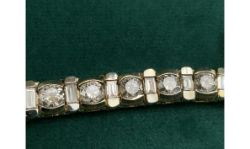 Antique 14k Diamond Tennis Bracelet 7.8CT Sixty Diamonds
