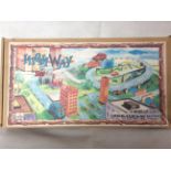 Vintage Tin Plate Toy Chinese Highway Set & Cars