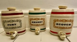 Old Bar Back Porcelain Display Barrels