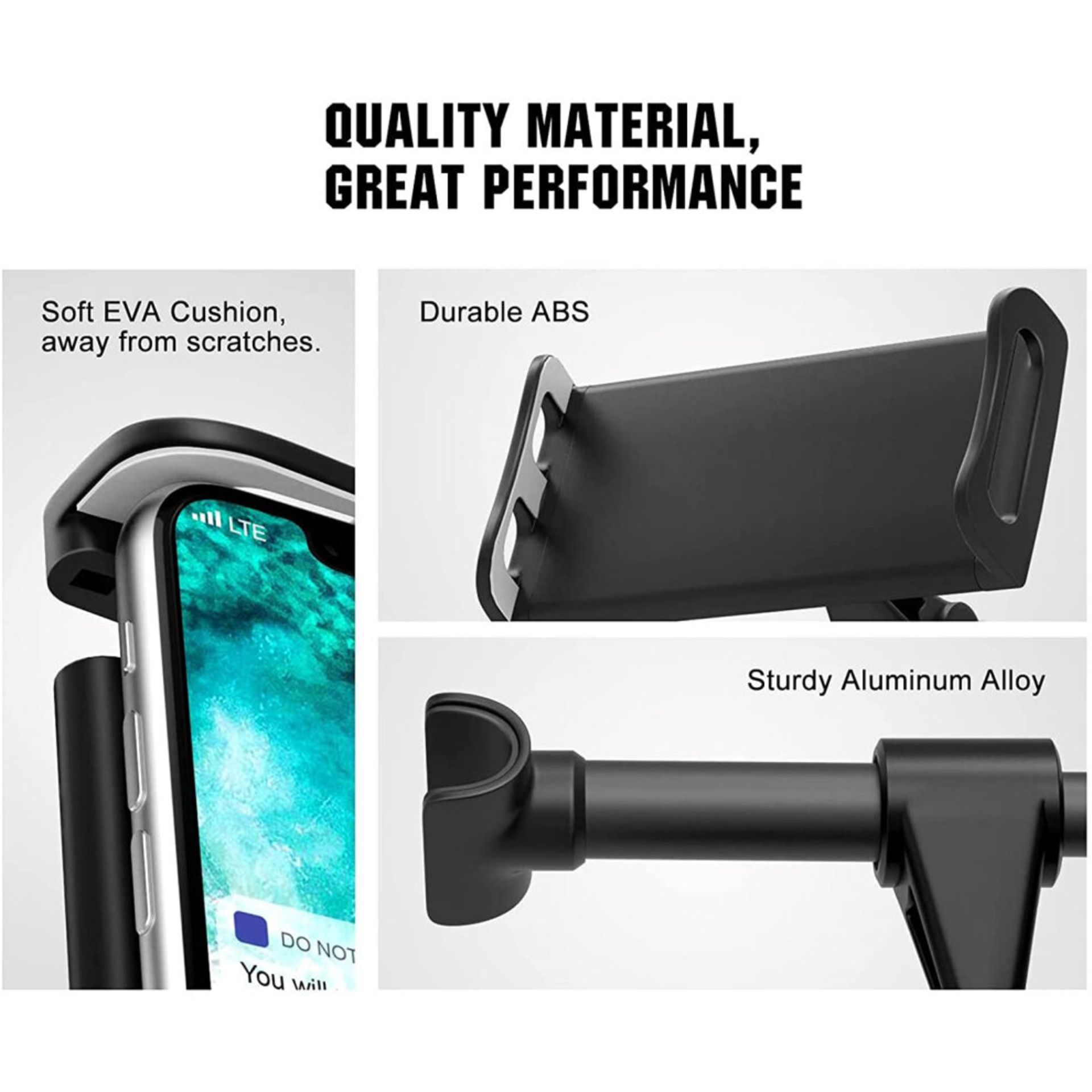 Universal Adjustable Car Headrest Phone/Tablet Holder Mount for 4.7~11" Tablet Max - Image 4 of 9