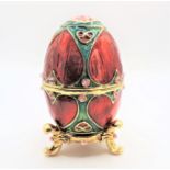 Faberge Style Jewelled Enamel Egg