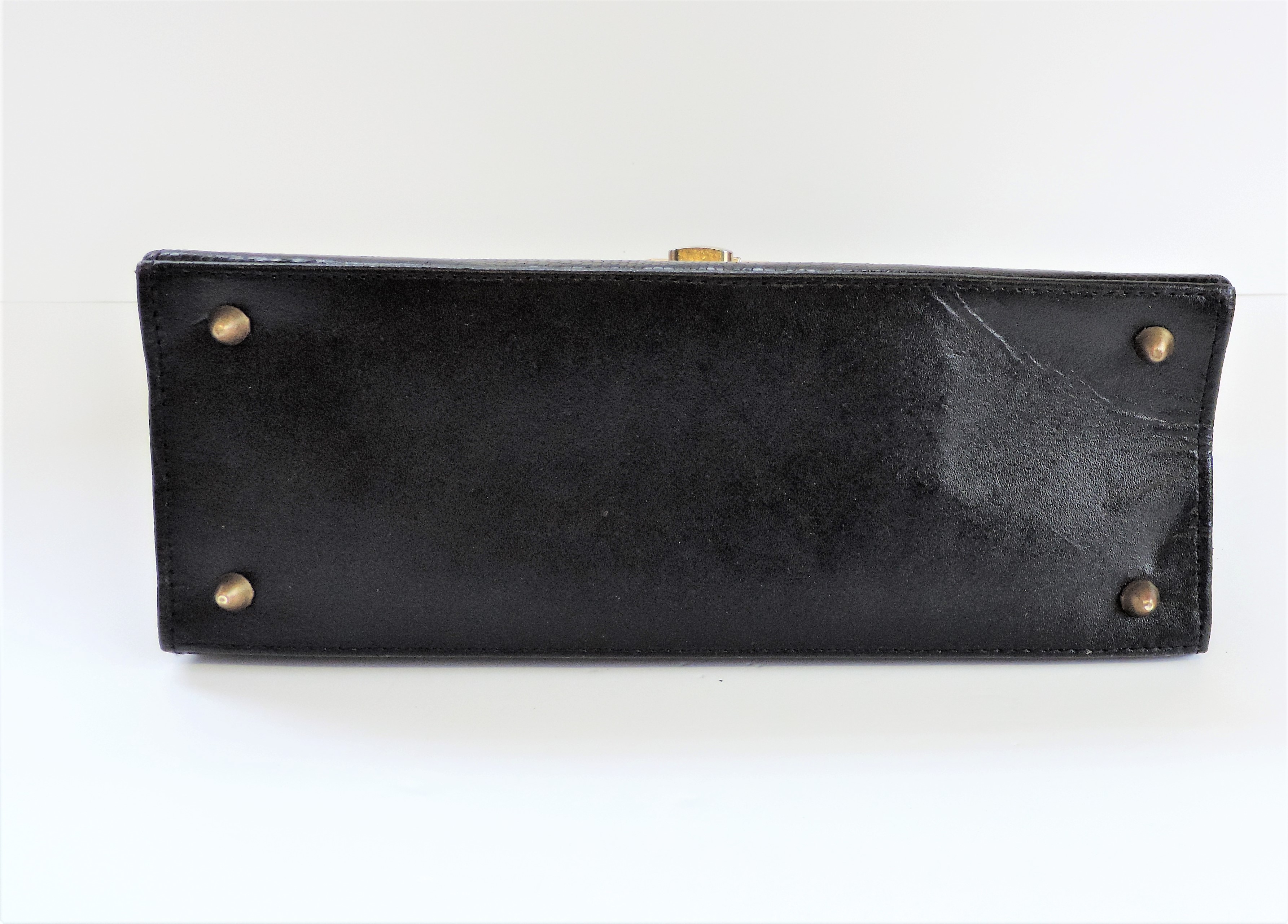 Vintage Mappin & Webb Black Lizard Skin Handbag - Image 5 of 9