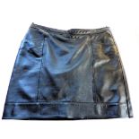 Ladies M&S Autograph Black 100% Leather Skirt Fully Lined UK Size 18 New Unworn